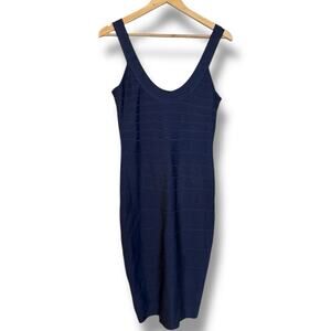 Herve Leger Sydney Signature Scoop Bandage Dress China Blue Medium